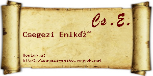 Csegezi Enikő névjegykártya